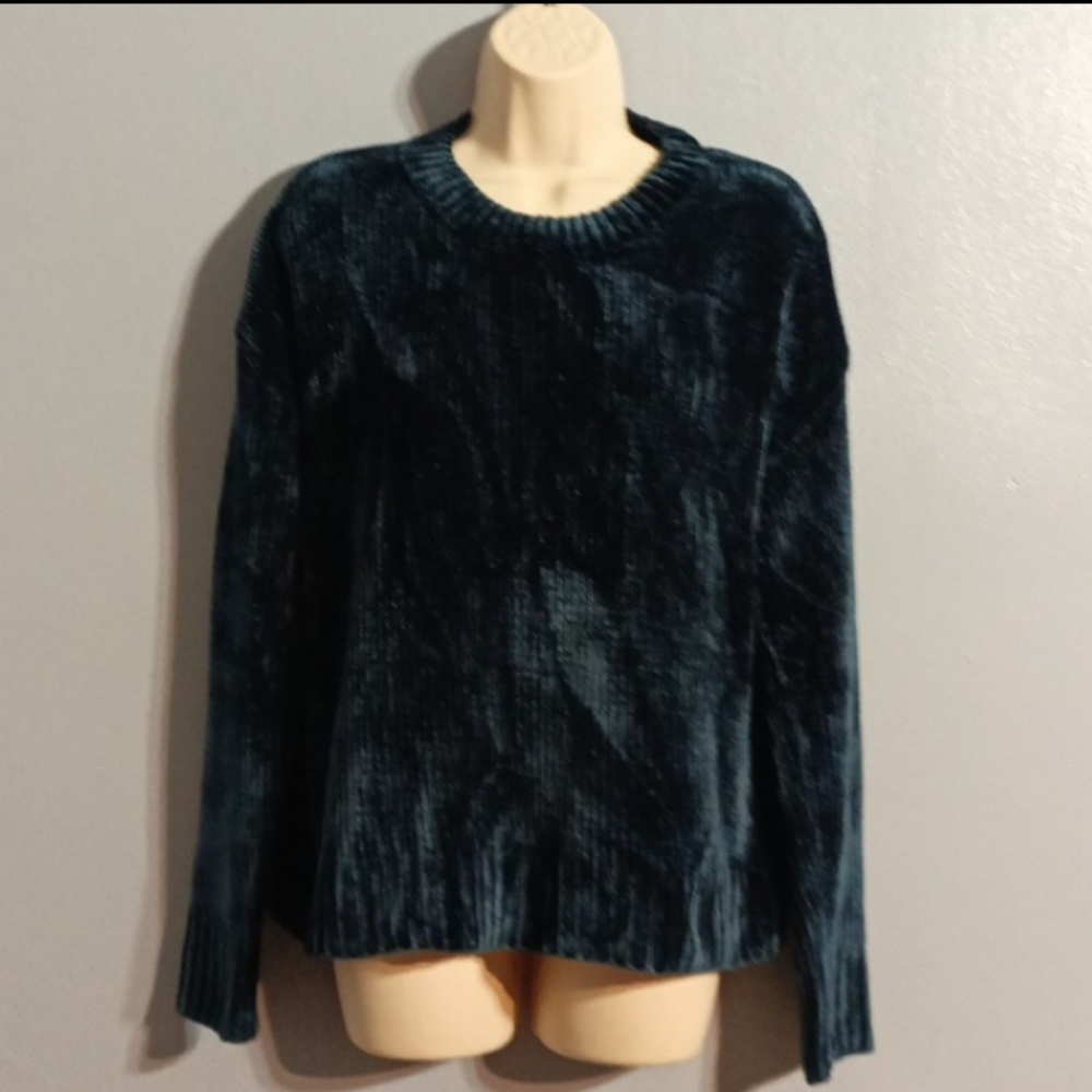 Sadie & Sage women's dark emerald green crushed velvet soft sweater s/medium